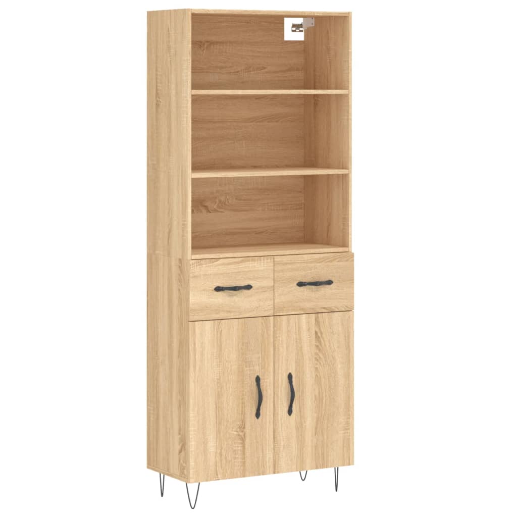 Highboard Sonoma-Eiche 69,5x34x180 cm Holzwerkstoff