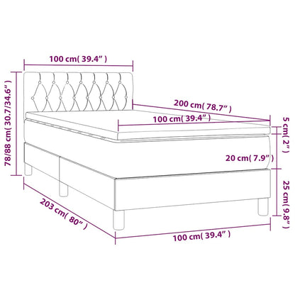 Boxspringbett mit Matratze Dunkelgrün 100x200 cm Samt