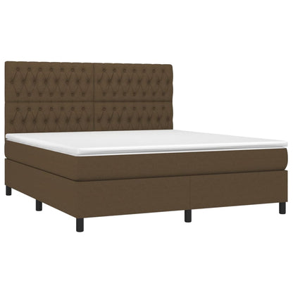 Boxspringbett mit Matratze Dunkelbraun 180x200 cm Stoff