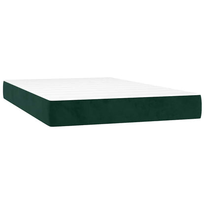Boxspringbett mit Matratze Dunkelgrün 120x200 cm Samt