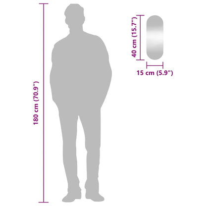 Wandspiegel 15x40 cm Glas Oval