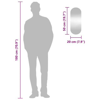 Wandspiegel 20x50 cm Glas Oval