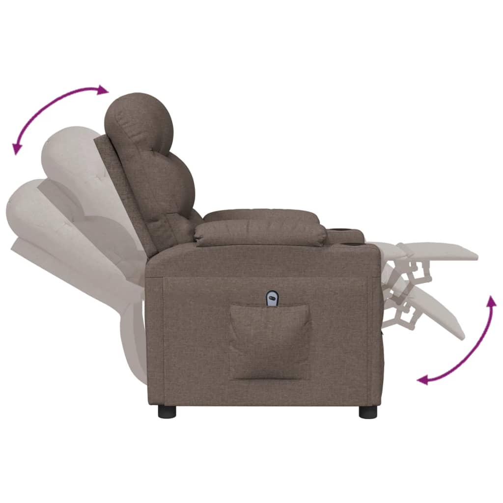 Relaxsessel Elektrisch Taupe Stoff