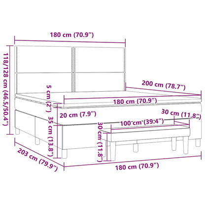 Boxspringbett mit Matratze Taupe 180x200 cm Stoff