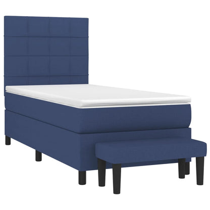 Boxspringbett mit Matratze Blau 90x190 cm Stoff