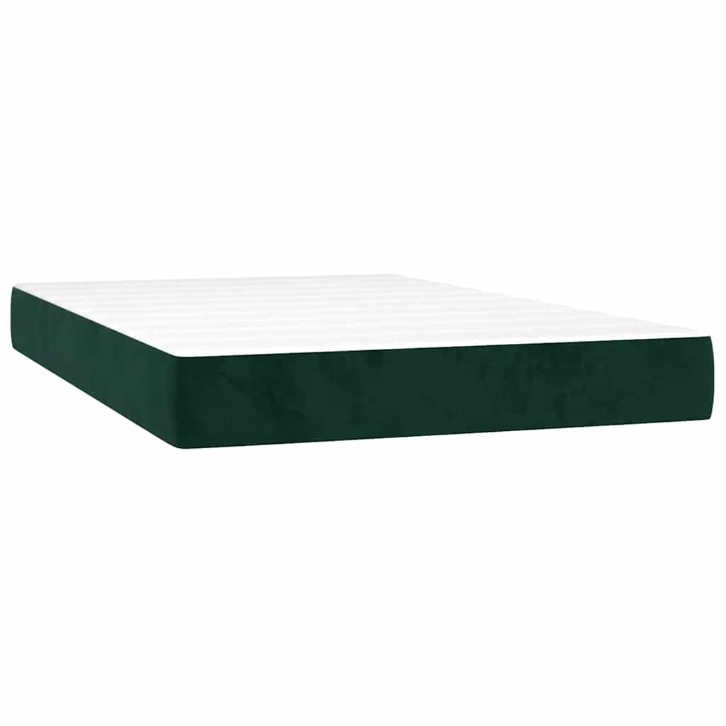Boxspringbett mit Matratze Dunkelgrün 120x200 cm Samt