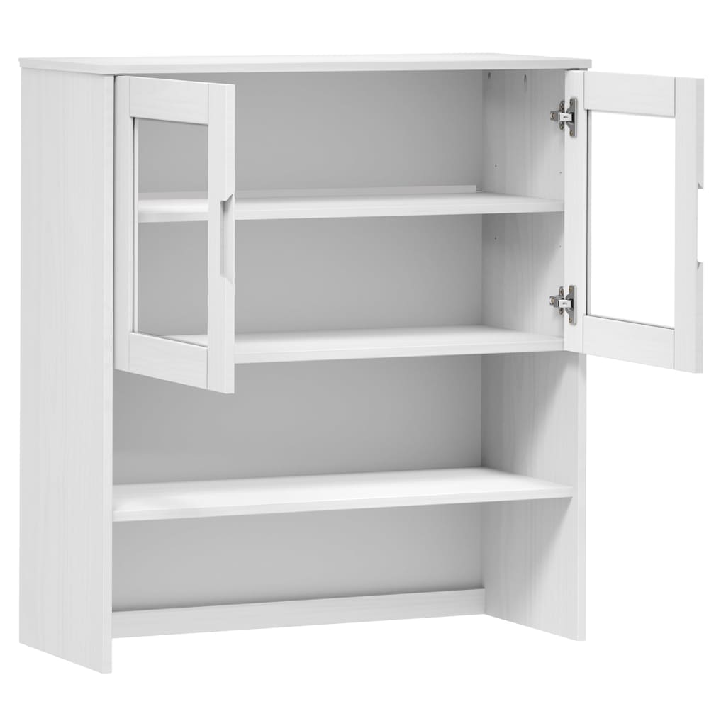 Highboard-Oberteil MOLDE Weiß 90x35x100 cm Massivholz Kiefer