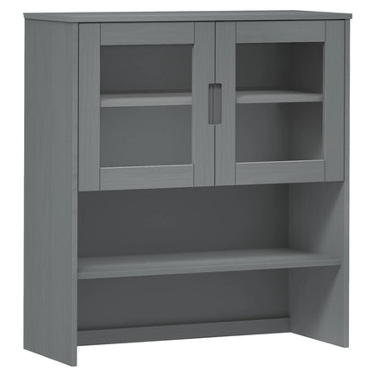 Highboard-Oberteil MOLDE Grau 90x35x100 cm Massivholz Kiefer