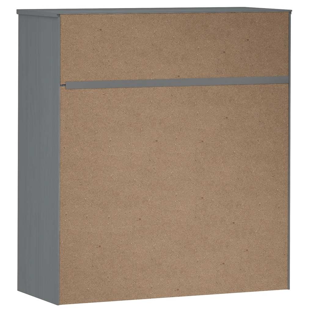 Highboard-Oberteil MOLDE Grau 90x35x100 cm Massivholz Kiefer