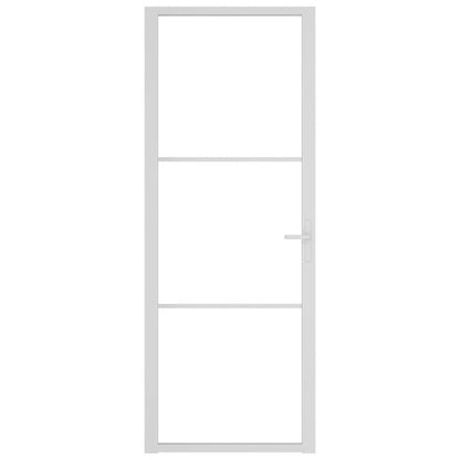 Innentür 76x201,5 cm Weiß ESG-Glas und Aluminium