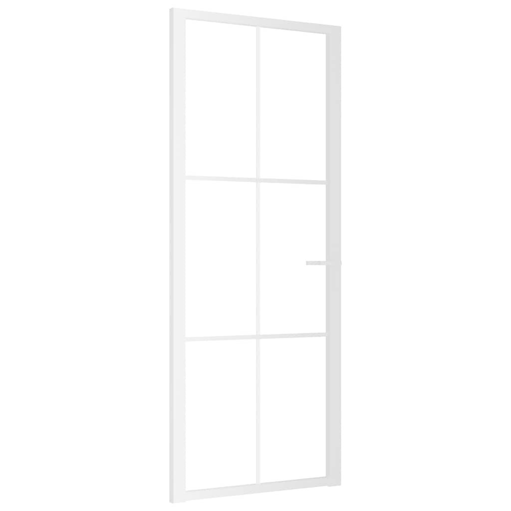 Innentür 83x201,5 cm Weiß ESG-Glas und Aluminium