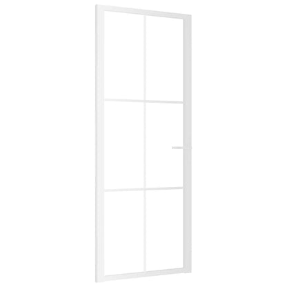 Innentür 83x201,5 cm Weiß ESG-Glas und Aluminium