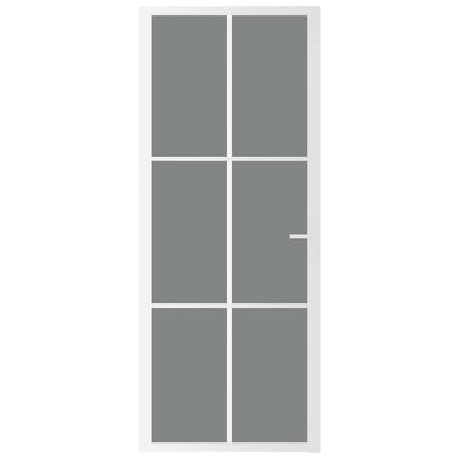 Innentür 83x201,5 cm Weiß ESG-Glas und Aluminium