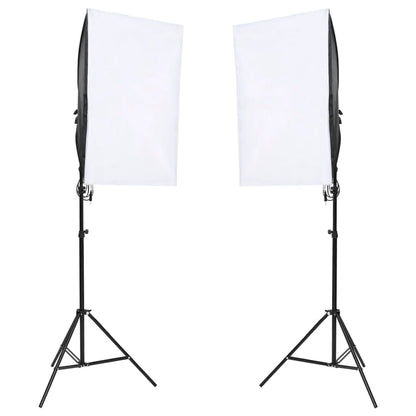 Fotostudio-Set mit Leuchten und Hintergrund