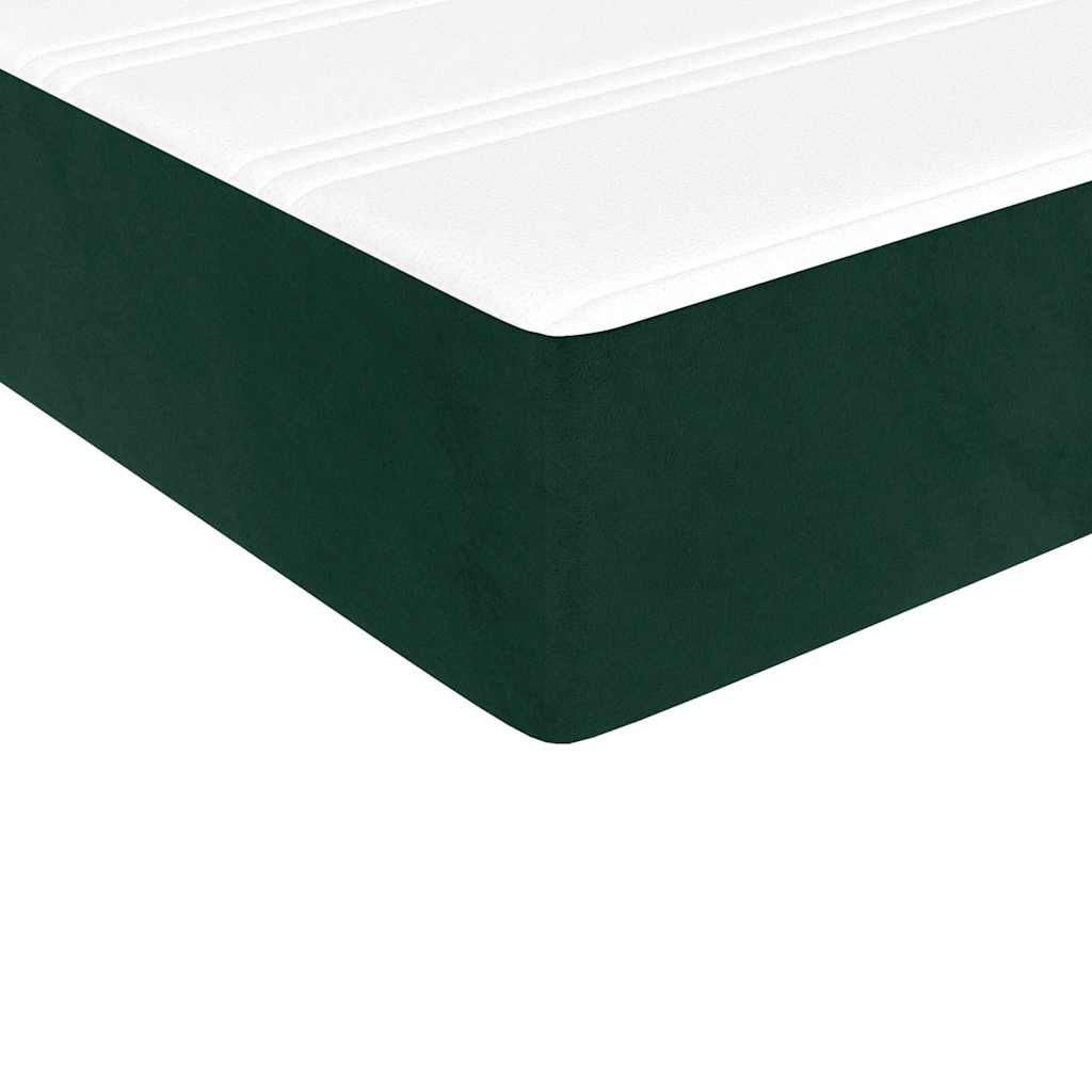 Boxspringbett mit Matratze Dunkelgrün 120x200 cm Samt