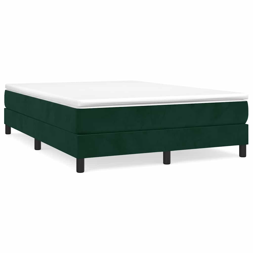 Boxspringbett mit Matratze Dunkelgrün 140x190 cm Samt