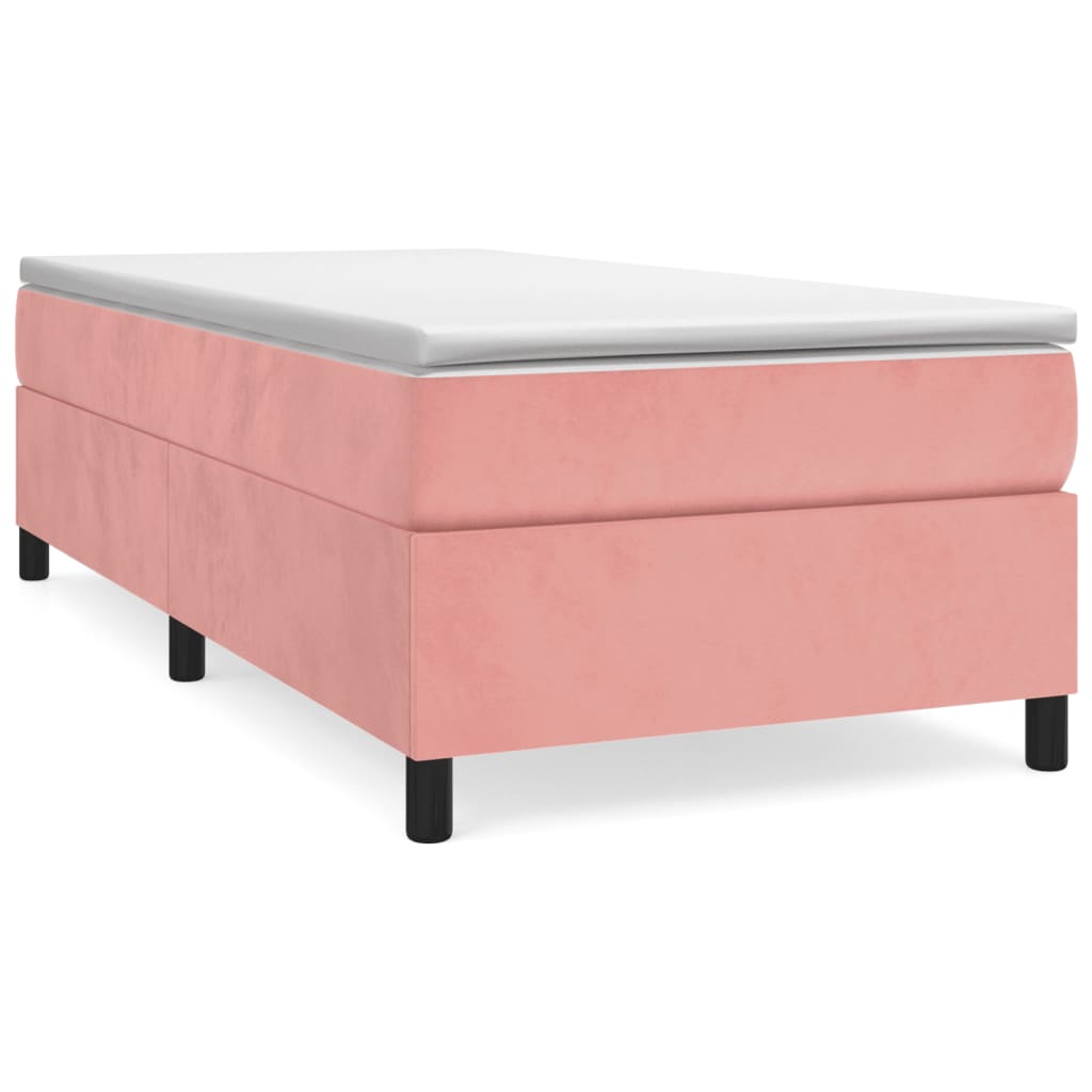 Boxspringbett mit Matratze Rosa 80x200 cm Samt