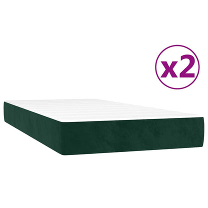 Boxspringbett mit Matratze Dunkelgrün 200x200 cm Samt