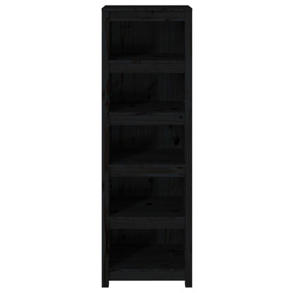 Bücherregal Schwarz 50x35x154 cm Massivholz Kiefer