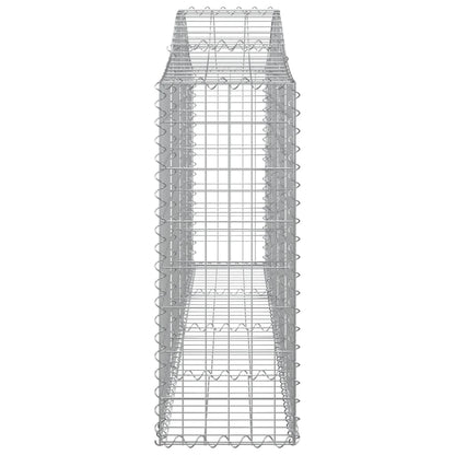 Gabionen mit Hochbogen 50 Stk. 200x30x80/100cm Verzinktes Eisen