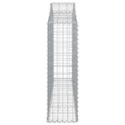 Gabionen mit Hochbogen 12Stk. 200x30x100/120cm Verzinktes Eisen