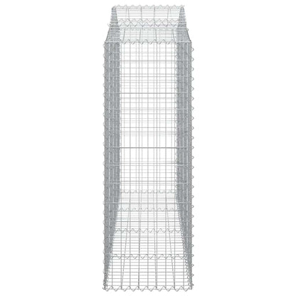 Gabionen mit Hochbogen 12Stk. 200x50x140/160cm Verzinktes Eisen