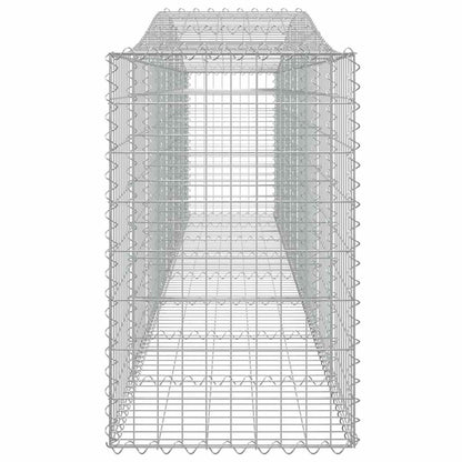 Gabionen mit Hochbogen 7 Stk. 400x50x80/100cm Verzinktes Eisen