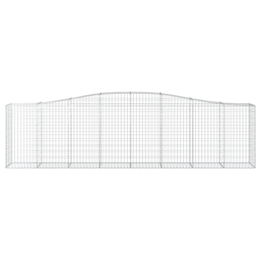 Gabionen mit Hochbogen 2 Stk. 400x50x100/120cm Verzinktes Eisen