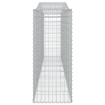 Gabionen mit Hochbogen 4 Stk. 400x50x120/140cm Verzinktes Eisen