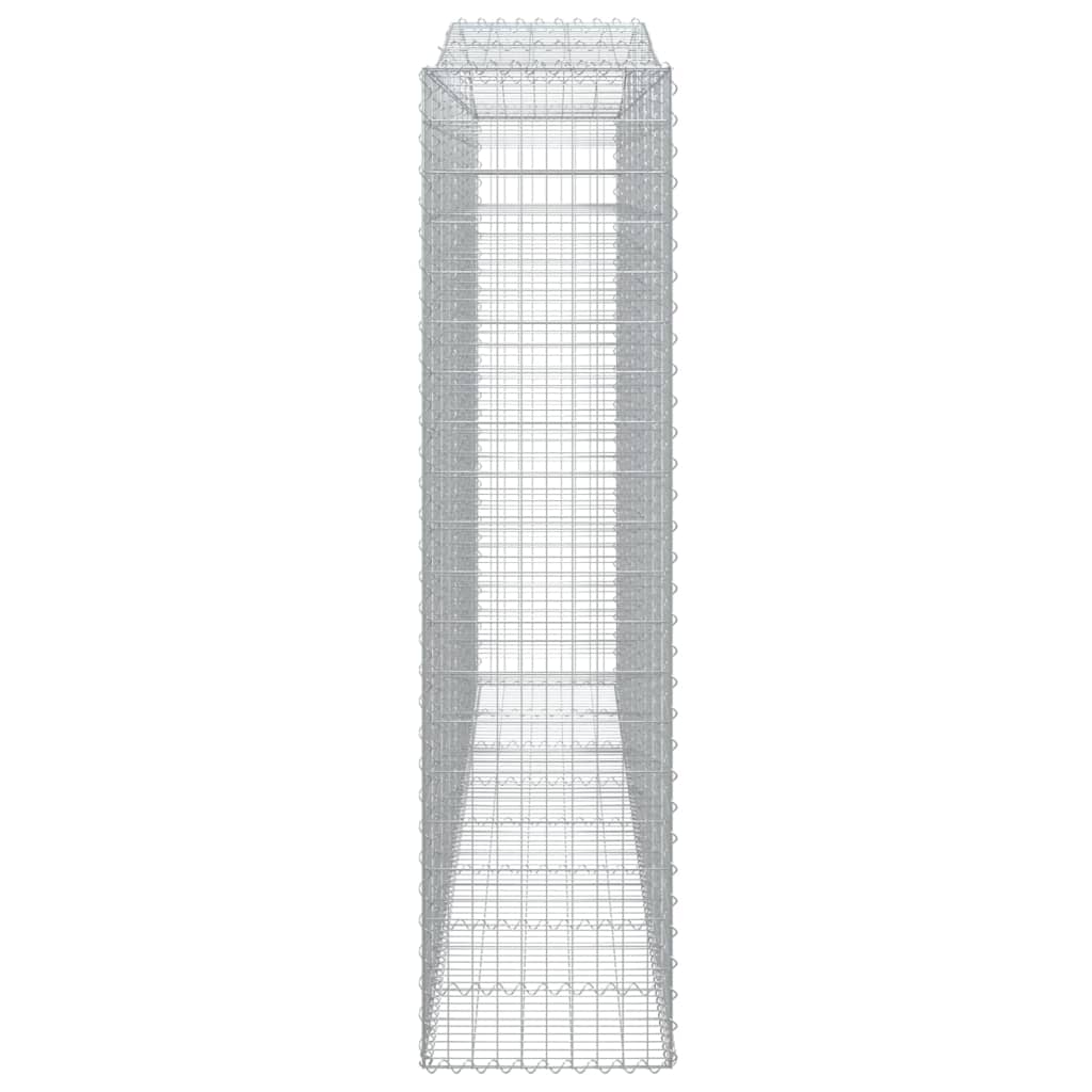 Gabionen mit Hochbogen 10Stk. 400x50x200/220cm Verzinktes Eisen