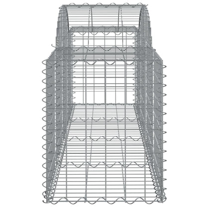 Gabionen mit Hochbogen 5 Stk. 200x50x60/80 cm Verzinktes Eisen