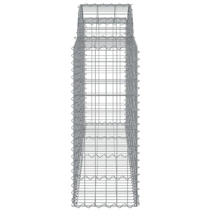 Gabionen mit Hochbogen 5 Stk. 200x50x100/120cm Verzinktes Eisen