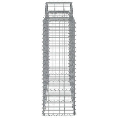 Gabionen mit Hochbogen 25Stk. 200x50x120/140cm Verzinktes Eisen