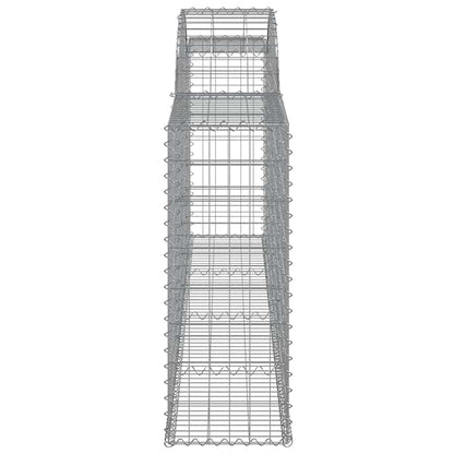 Gabionen mit Hochbogen 7 Stk. 300x30x80/100 cm Verzinktes Eisen