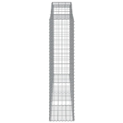 Gabionen mit Hochbogen 6 Stk. 300x50x200/220cm Verzinktes Eisen