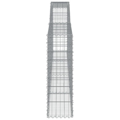 Gabionen mit Hochbogen 7 Stk. 400x30x100/120cm Verzinktes Eisen