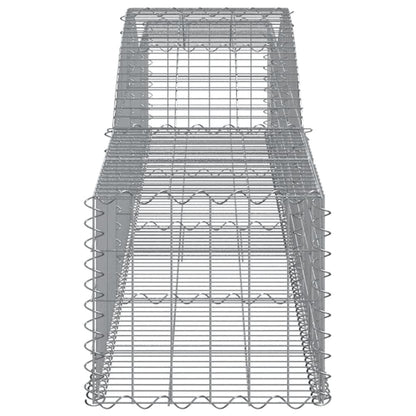 Gabionen mit Hochbogen 8 Stk. 400x50x40/60cm Verzinktes Eisen