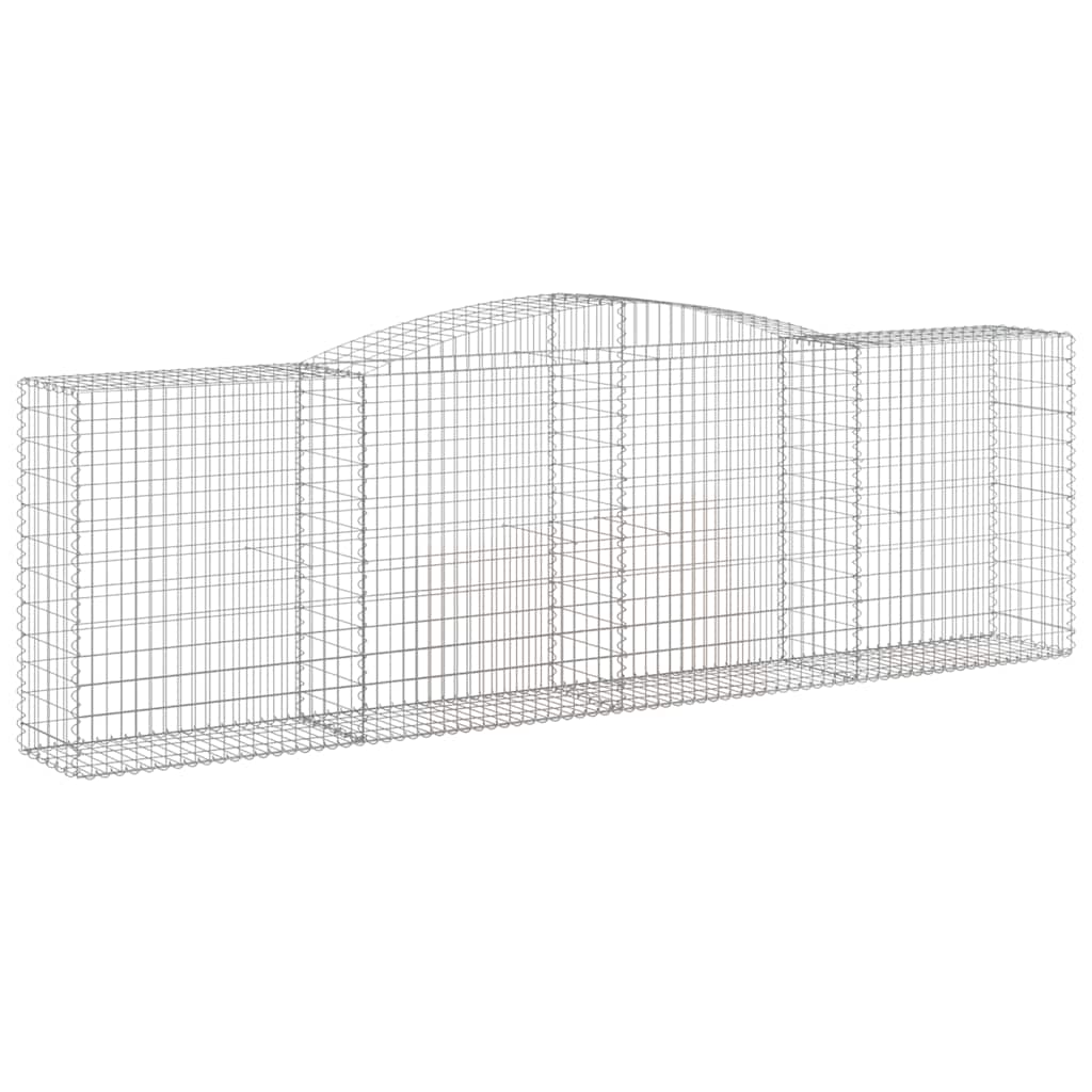 Gabionen mit Hochbogen 6 Stk. 400x50x120/140cm Verzinktes Eisen