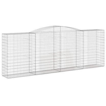 Gabionen mit Hochbogen 5 Stk. 400x50x140/160cm Verzinktes Eisen