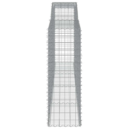 Gabionen mit Hochbogen 5 Stk. 400x50x140/160cm Verzinktes Eisen