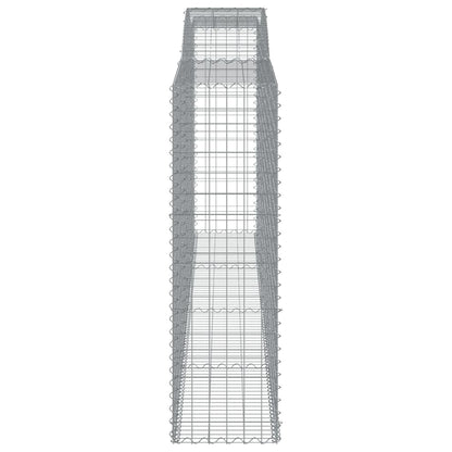 Gabionen mit Hochbogen 4 Stk. 400x50x160/180cm Verzinktes Eisen