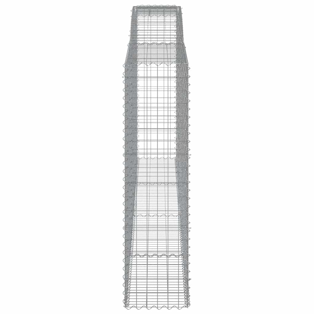 Gabionen mit Hochbogen 10Stk. 400x50x180/200cm Verzinktes Eisen