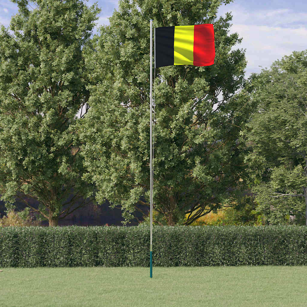 Belgische Flagge mit Mast 6,08 m Aluminium