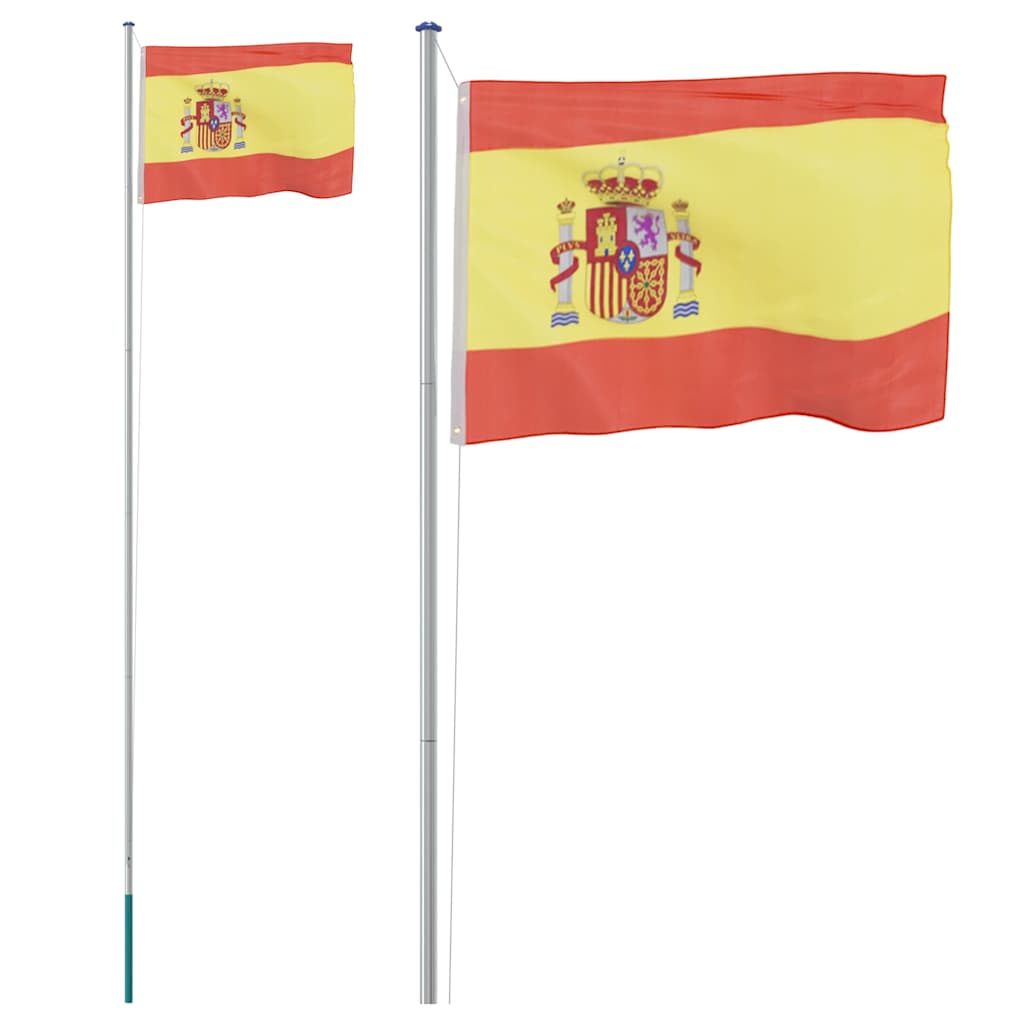 Flagge Spaniens mit Mast 6,08 m Aluminium