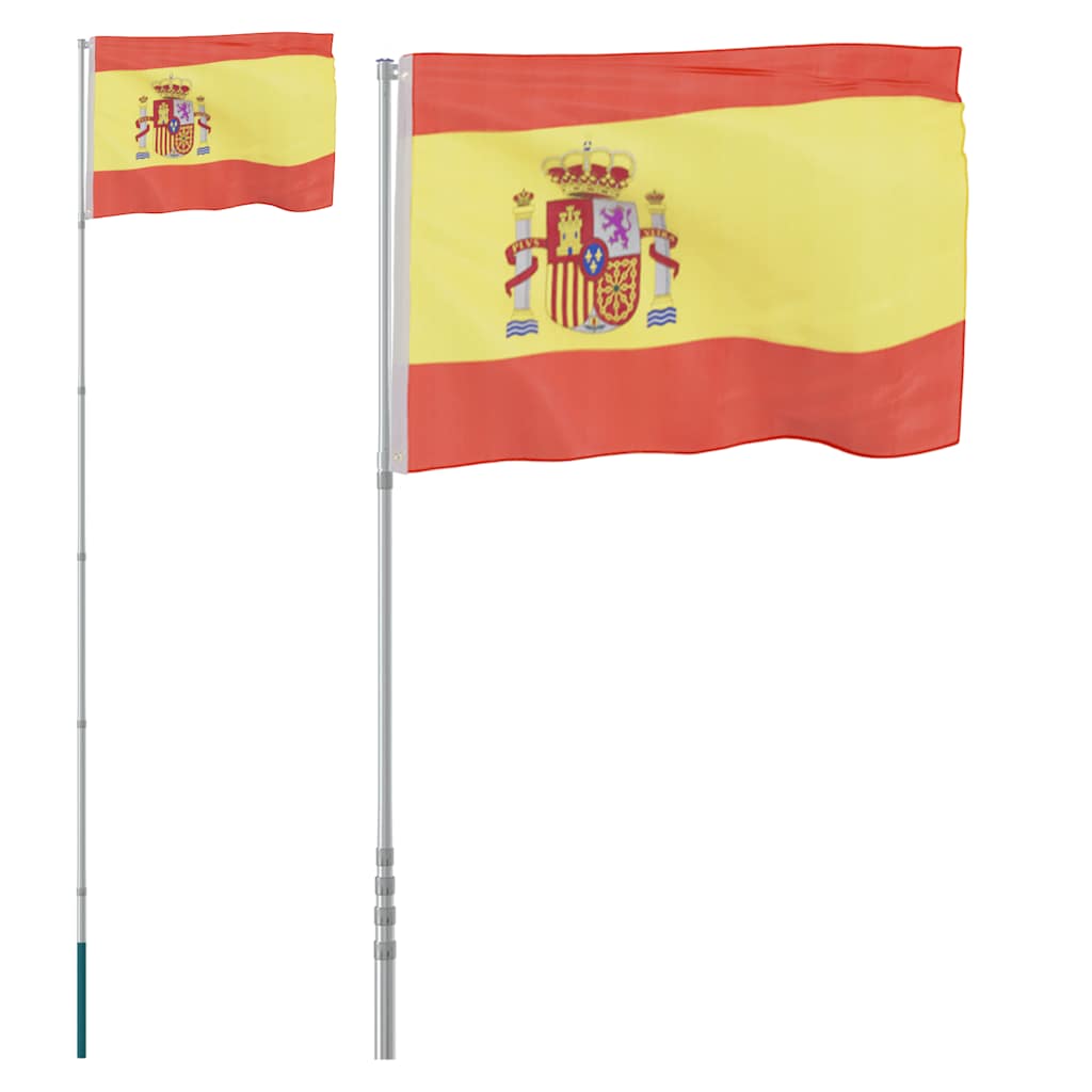 Flagge Spaniens mit Mast 5,5 m Aluminium