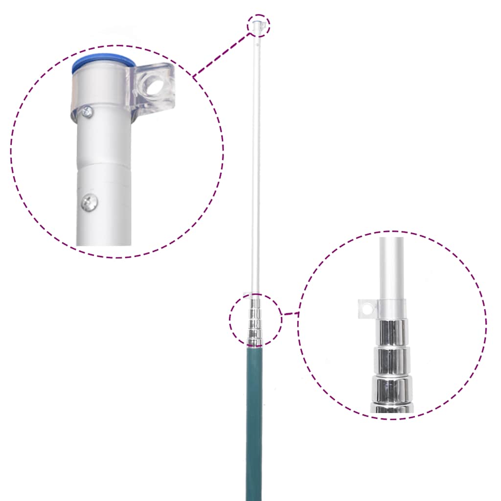 Flagge Spaniens mit Mast 5,5 m Aluminium