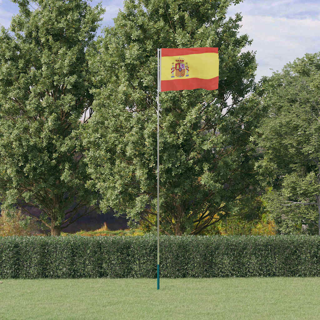 Flagge Spaniens mit Mast 5,5 m Aluminium