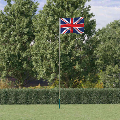 Flagge Großbritanniens mit Mast 5,5 m Aluminium