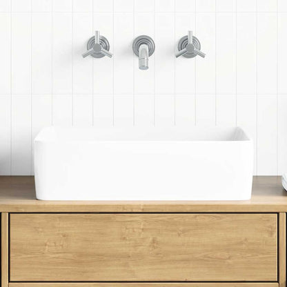 Waschbecken Weiß 48x37x13 cm Keramik Rechteckig