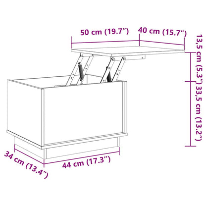 Couchtisch Schwarz 40x50x35 cm Massivholz Kiefer